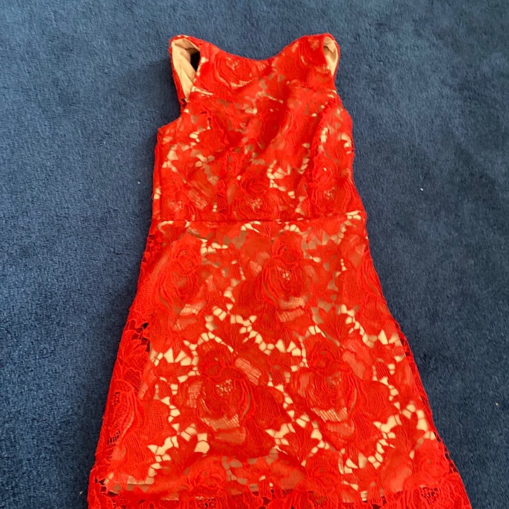 Red floral dress